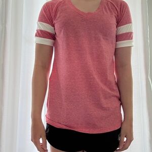 Pink and White Women's Top